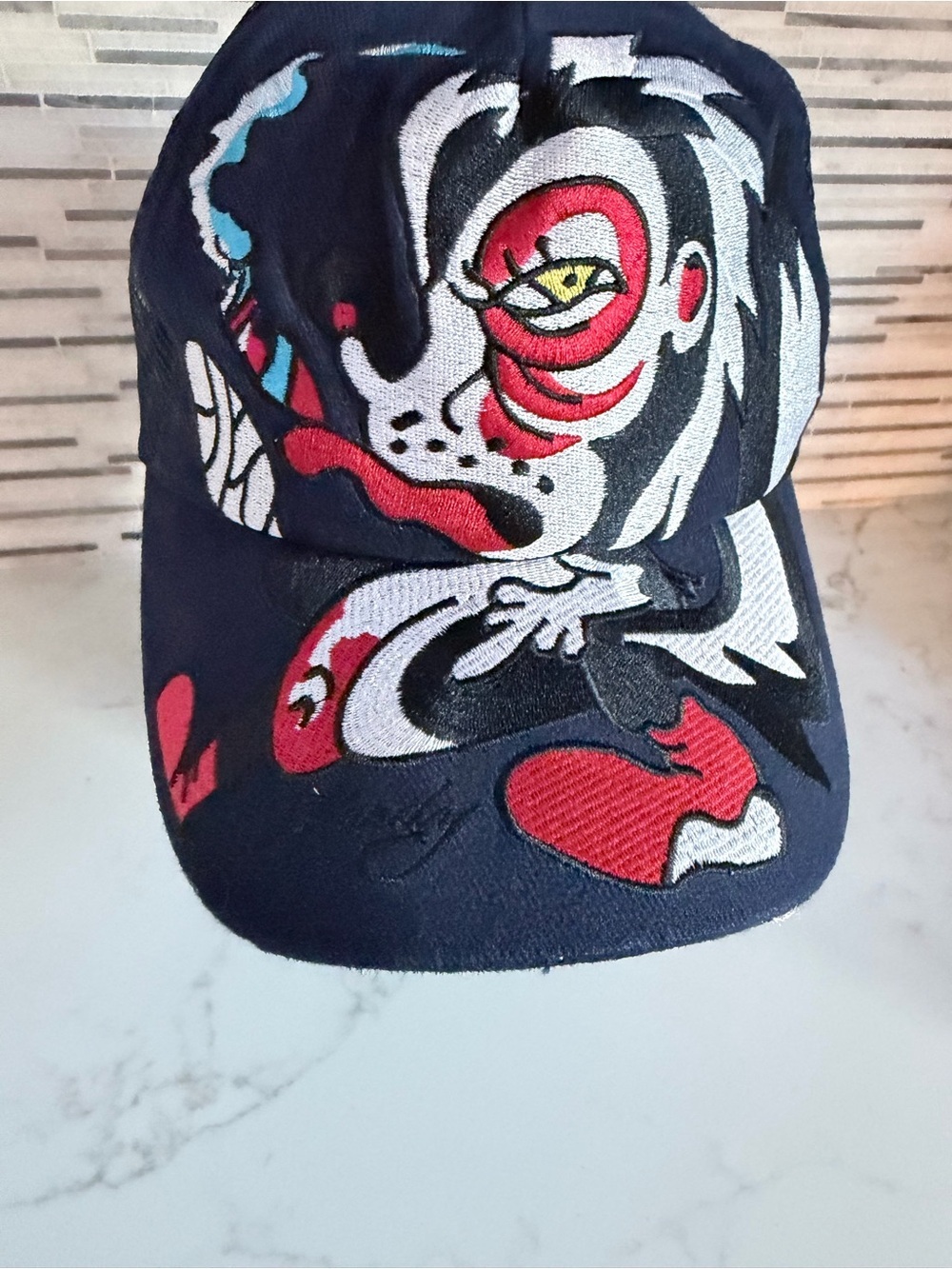 Vintage Adjustable Ed Hardy “Smoking skunk”/“Famous Skunk” trucker hat